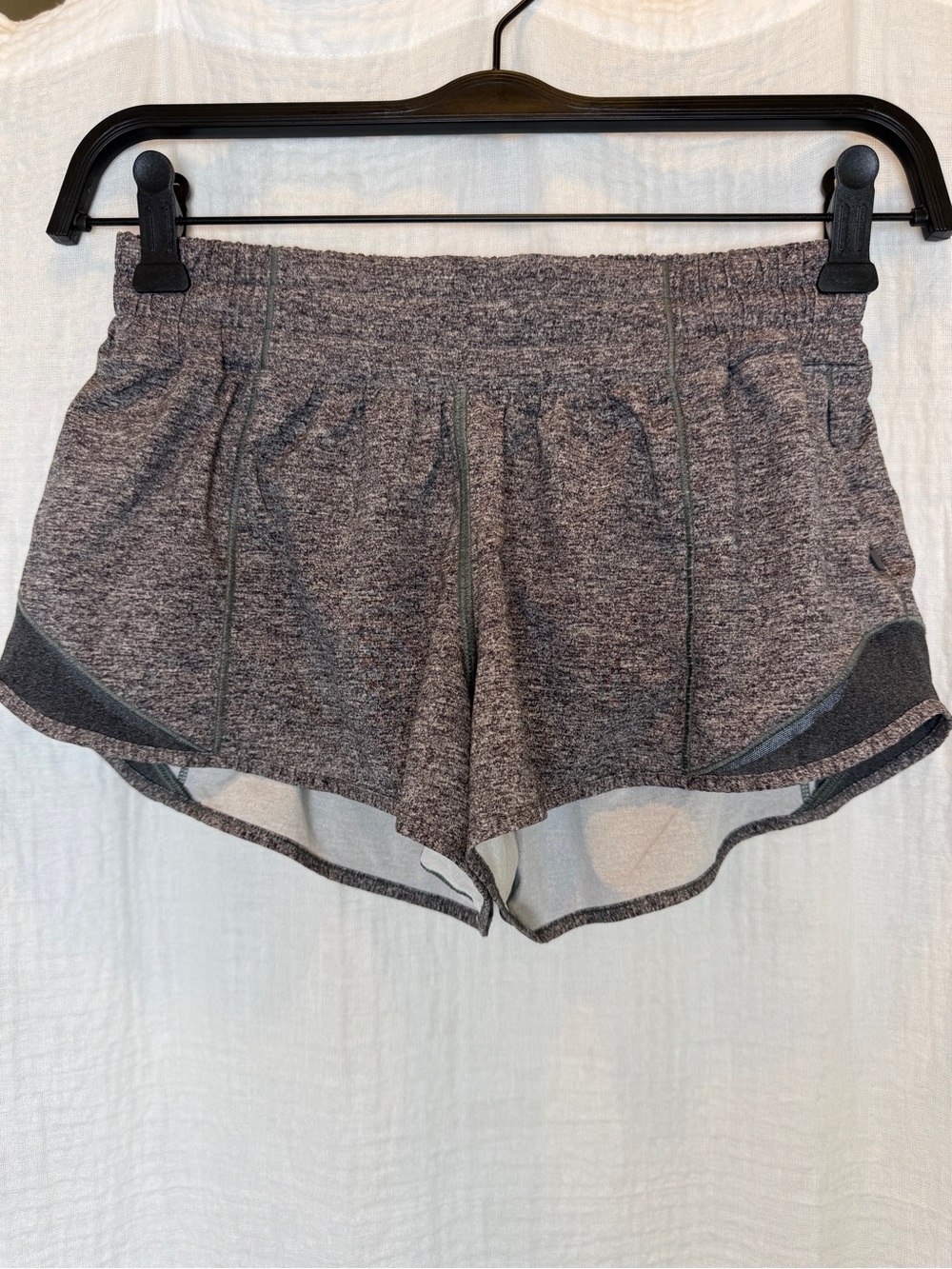Lululemon Hotty Hot Lined Running Shorts Heathered Grey Size 4